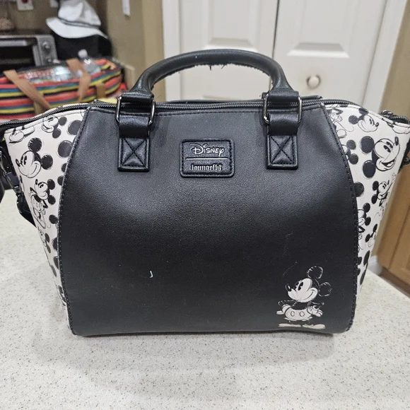 DISNEY LOUNGEFLY PURSE, Mickey Mouse Handbag, Handle Needs Repair - Picture 7 of 8